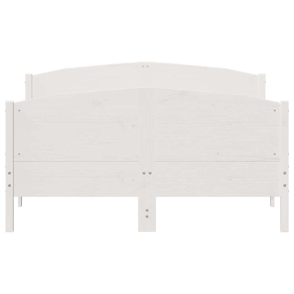 sengeramme uden madras 140x190 cm massivt fyrretræ hvid
