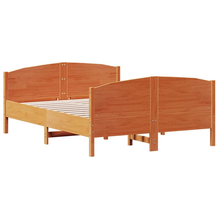 sengeramme uden madras 140x190 cm massivt fyrretræ gyldenbrun