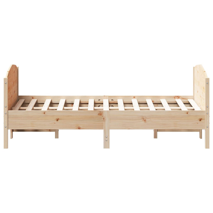 sengeramme uden madras 135x190 cm massivt fyrretræ hvid