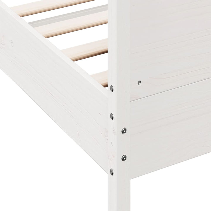 sengeramme uden madras 120x190 cm massivt fyrretræ hvid