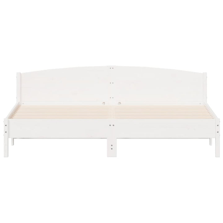 sengeramme uden madras 200x200 cm massivt fyrretræ hvid