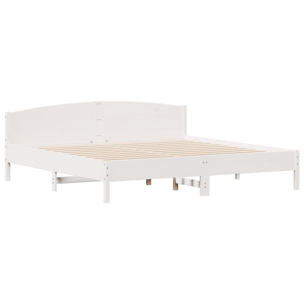 sengeramme uden madras 180x200 cm massivt fyrretræ hvid