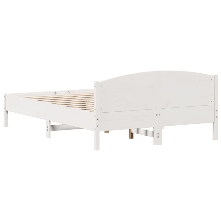 sengeramme uden madras 160x200 cm massivt fyrretræ hvid