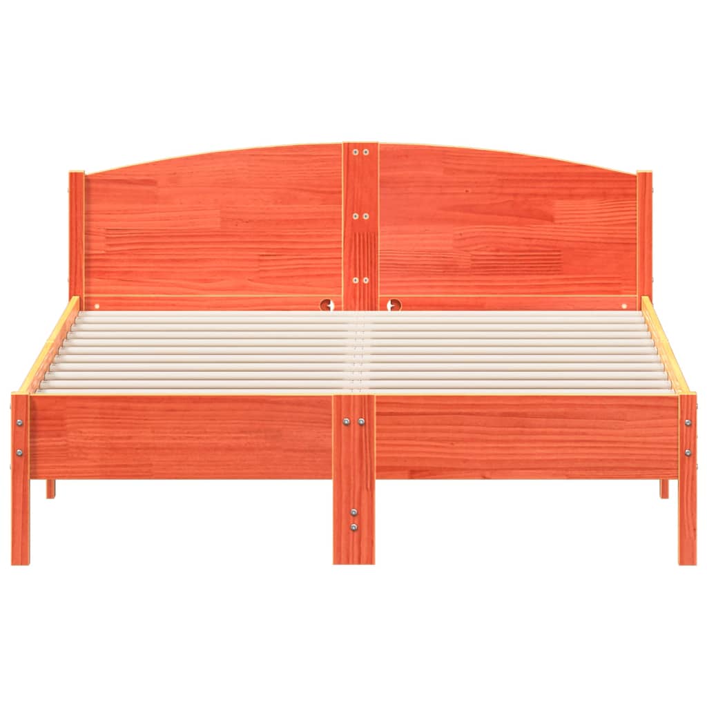 sengeramme uden madras 160x200 cm massivt fyrretræ gyldenbrun