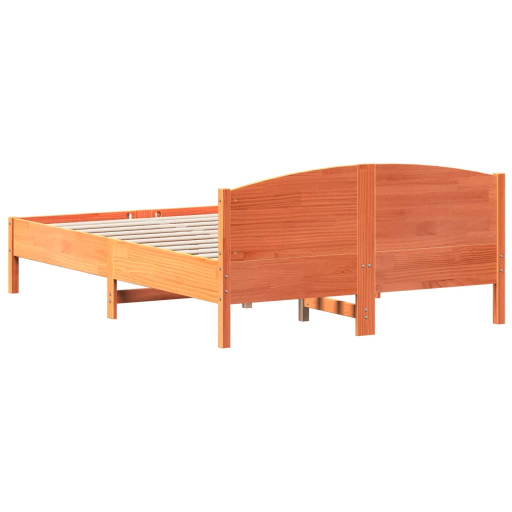 sengeramme uden madras 160x200 cm massivt fyrretræ gyldenbrun