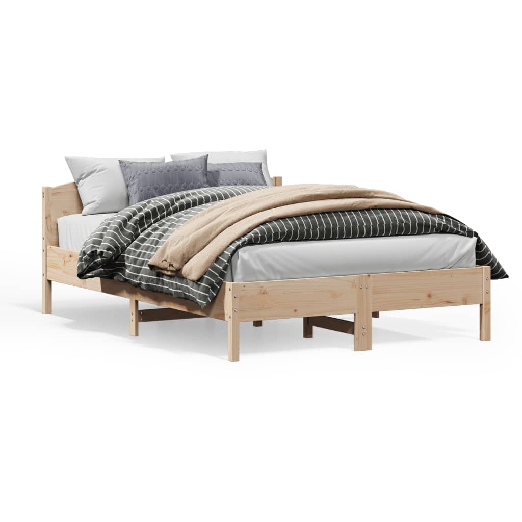 sengeramme uden madras 150x200 cm massivt fyrretræ