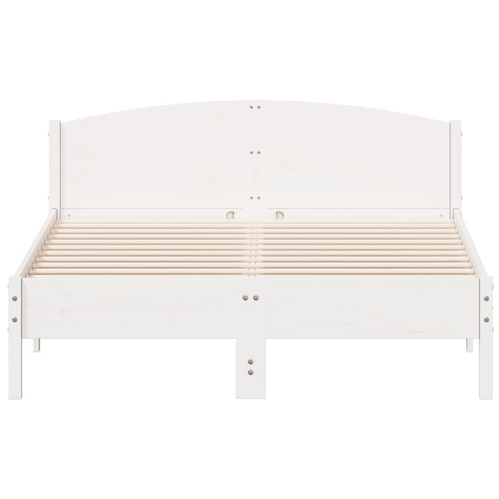 sengeramme uden madras 150x200 cm massivt fyrretræ hvid
