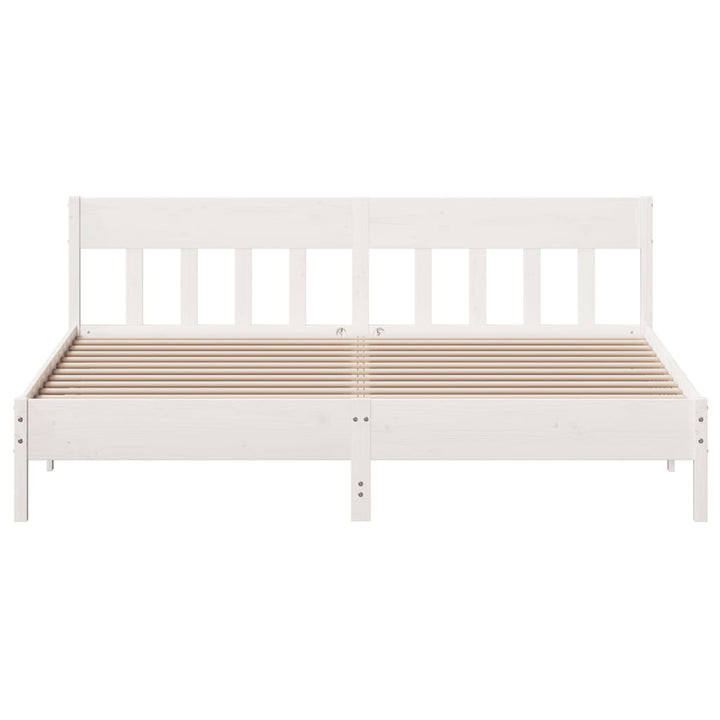 sengeramme uden madras 200x200 cm massivt fyrretræ hvid
