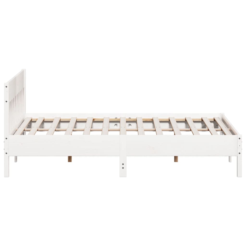 sengeramme uden madras 200x200 cm massivt fyrretræ hvid