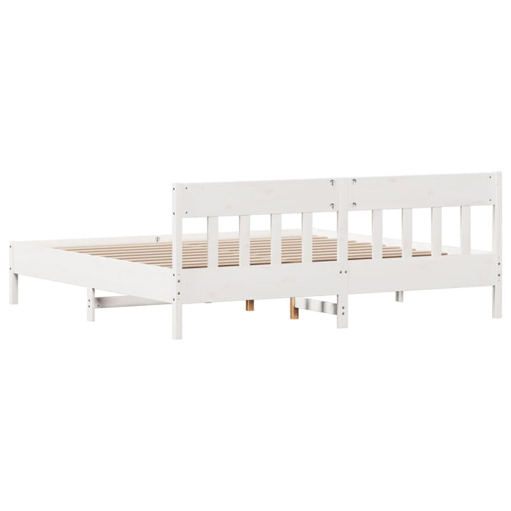 sengeramme uden madras 200x200 cm massivt fyrretræ hvid