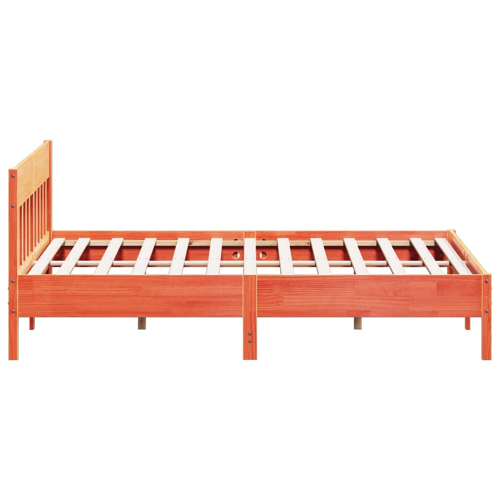 sengeramme uden madras 200x200 cm massivt fyrretræ gyldenbrun
