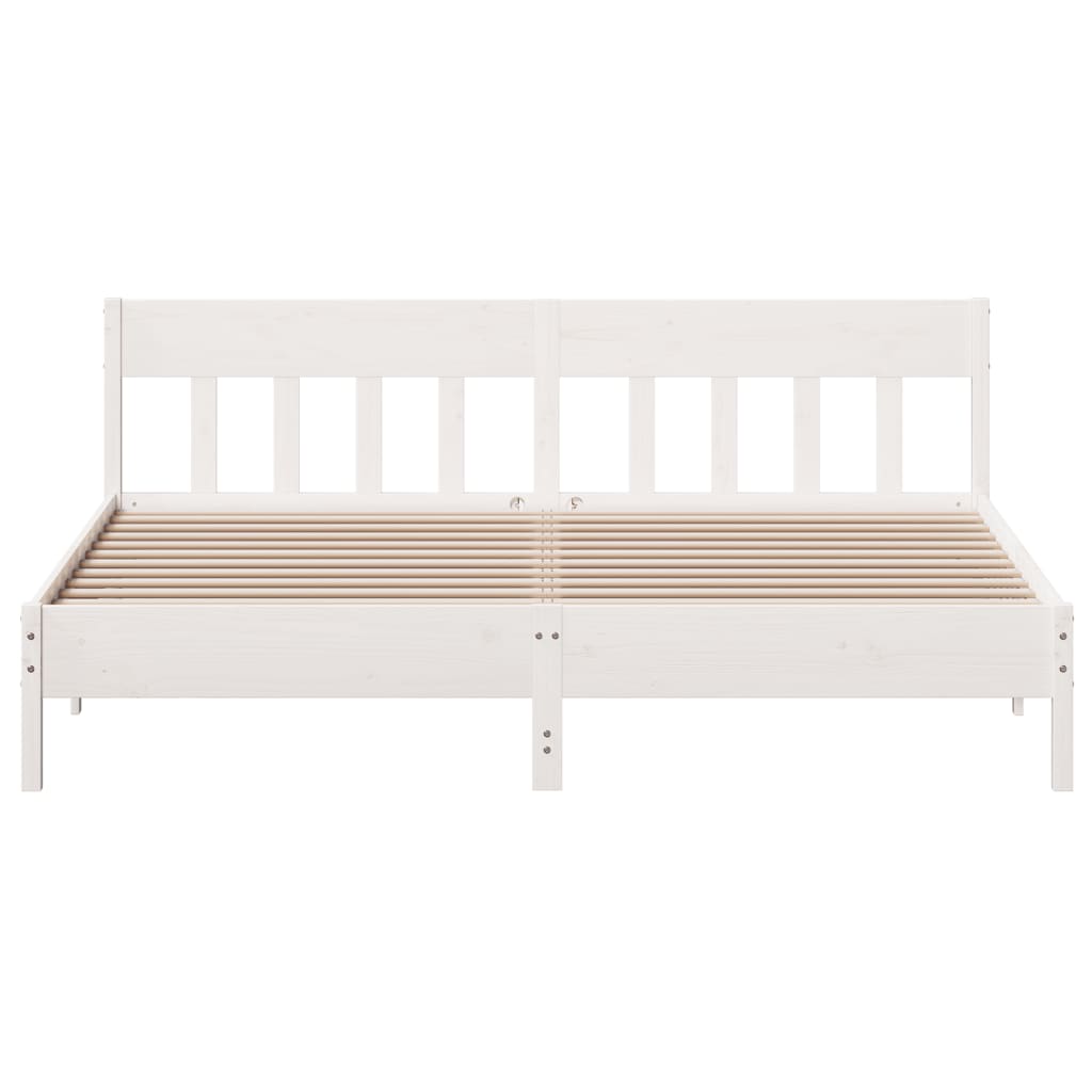 sengeramme uden madras 180x200 cm massivt fyrretræ hvid