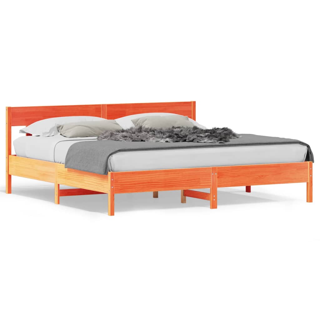 sengeramme uden madras 180x200 cm massivt fyrretræ gyldenbrun