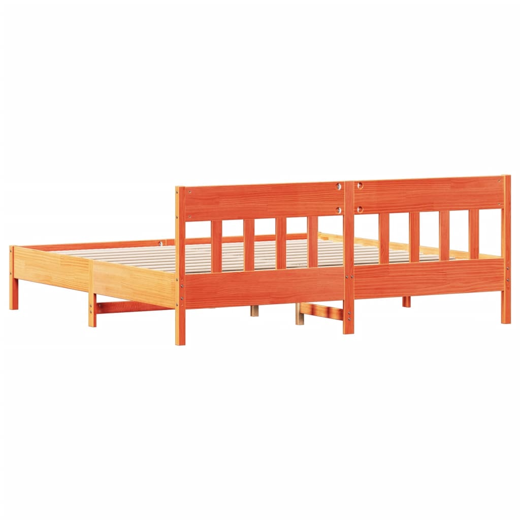 sengeramme uden madras 180x200 cm massivt fyrretræ gyldenbrun