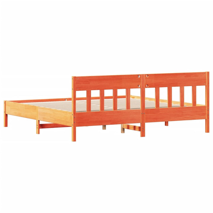 sengeramme uden madras 180x200 cm massivt fyrretræ gyldenbrun