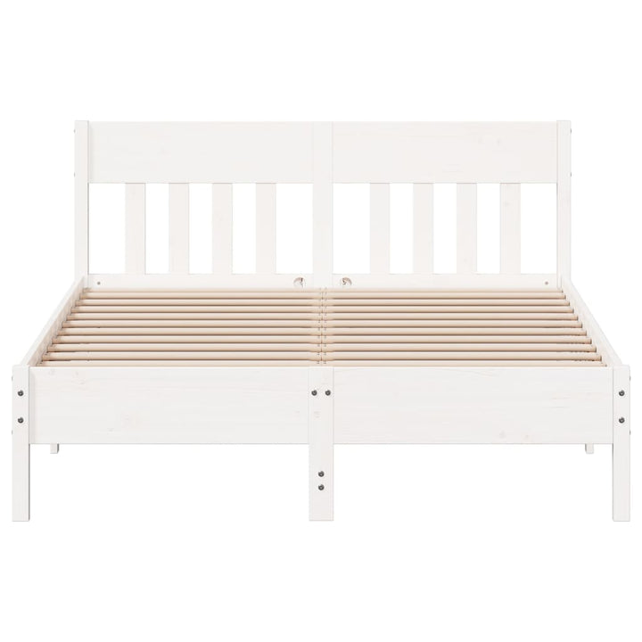sengeramme uden madras 160x200 cm massivt fyrretræ hvid