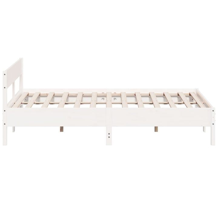 sengeramme uden madras 200x200 cm massivt fyrretræ hvid