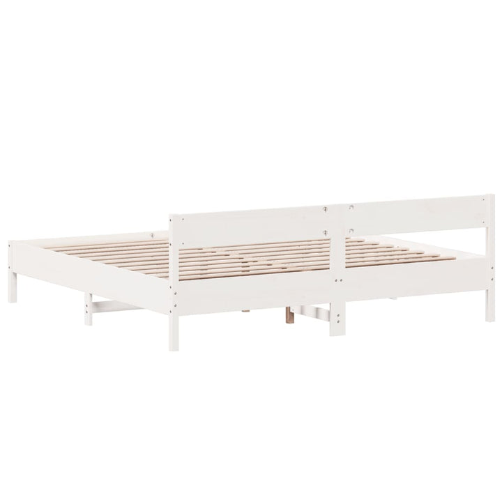 sengeramme uden madras 200x200 cm massivt fyrretræ hvid