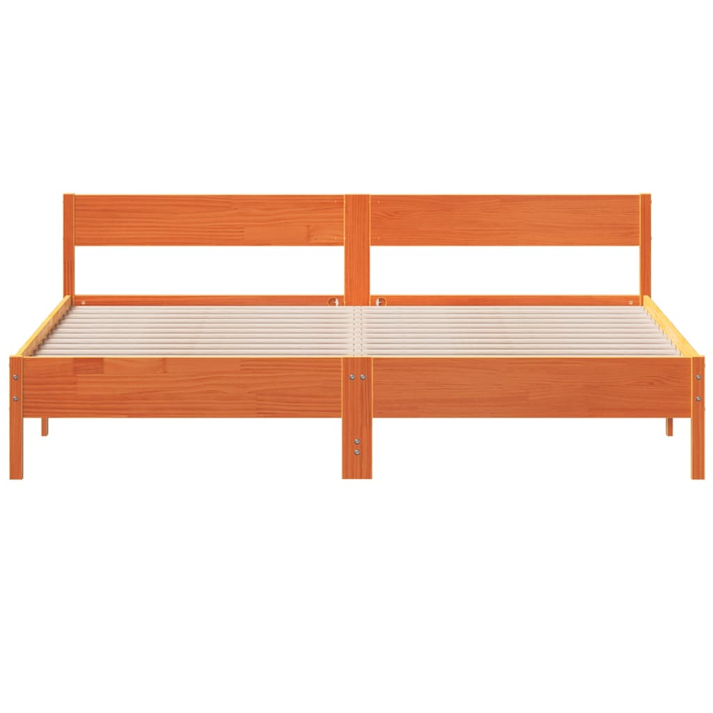 sengeramme uden madras 200x200 cm massivt fyrretræ gyldenbrun