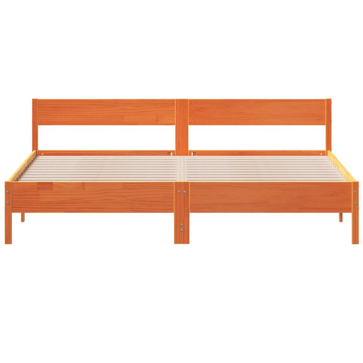 sengeramme uden madras 200x200 cm massivt fyrretræ gyldenbrun