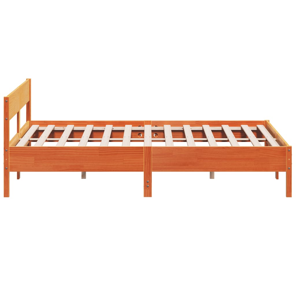 sengeramme uden madras 200x200 cm massivt fyrretræ gyldenbrun