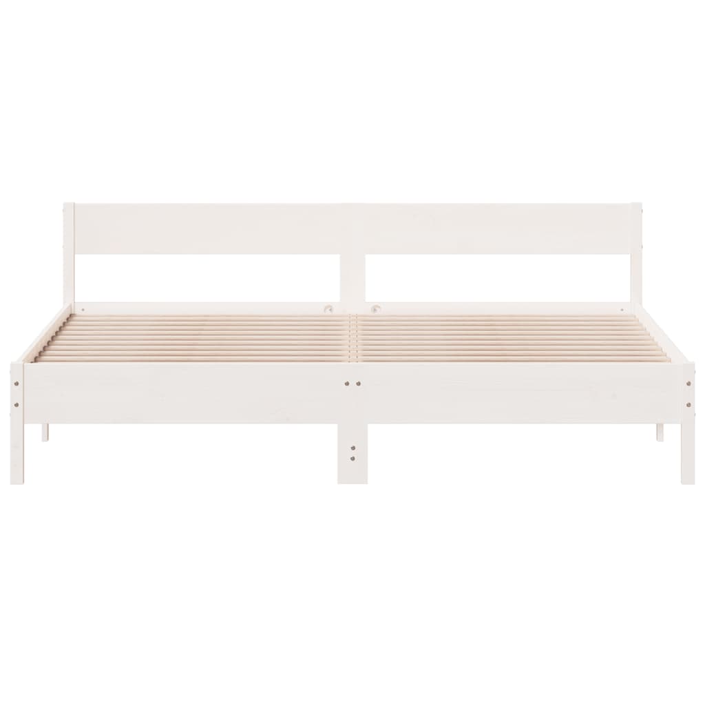 sengeramme uden madras 180x200 cm massivt fyrretræ hvid