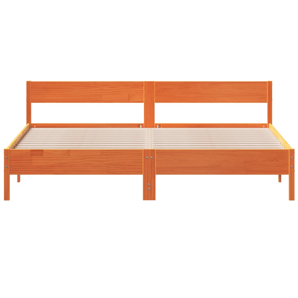 sengeramme uden madras 180x200 cm massivt fyrretræ gyldenbrun
