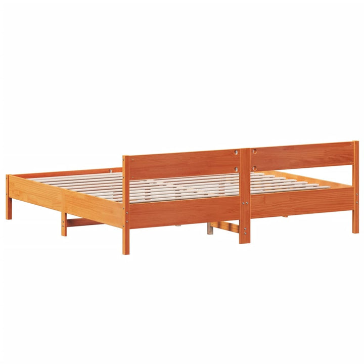 sengeramme uden madras 180x200 cm massivt fyrretræ gyldenbrun