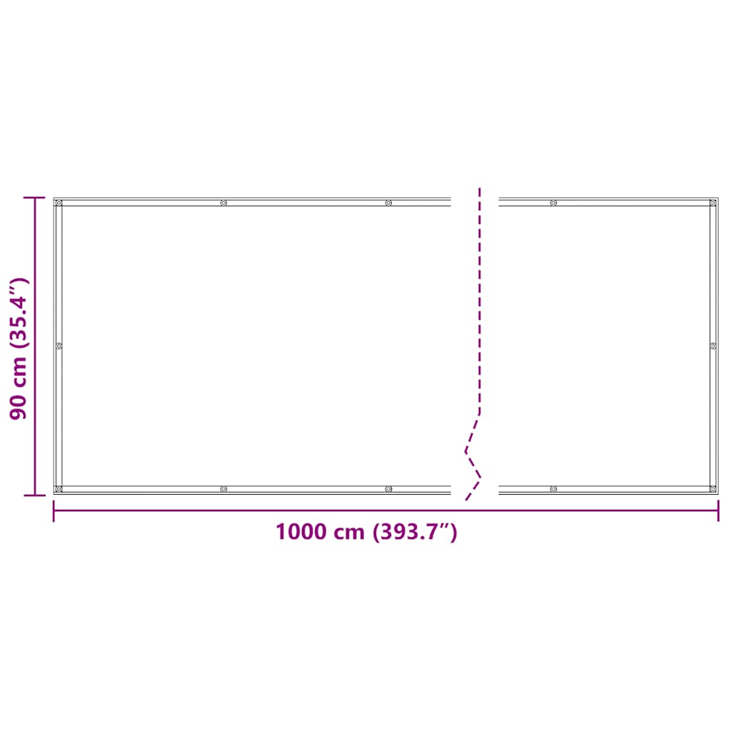 altanafskærmning 90x1000 cm 100 % polyester antracitgrå