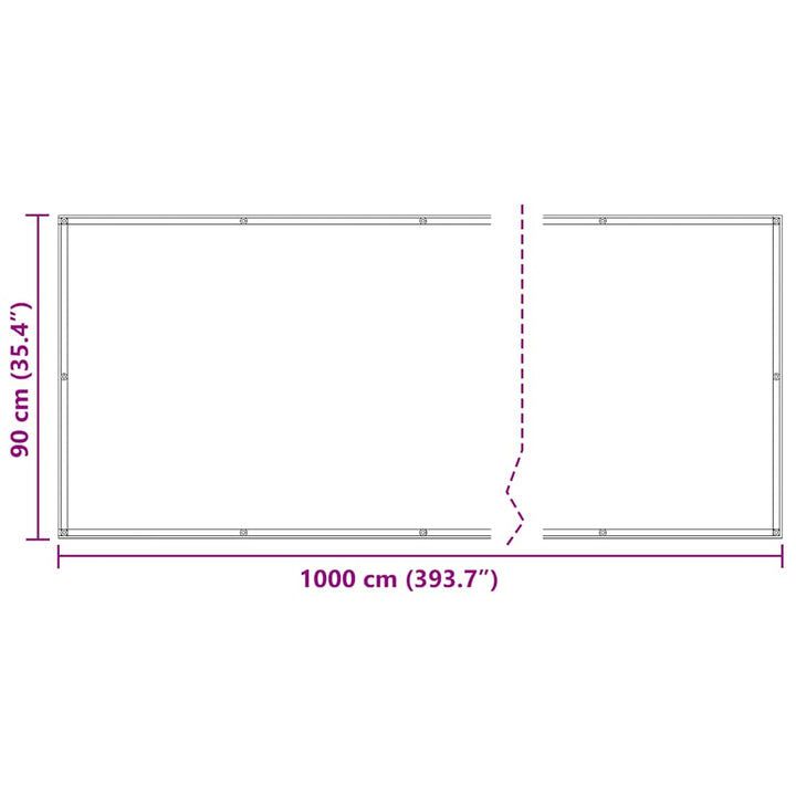 altanafskærmning 90x1000 cm 100 % polyester antracitgrå