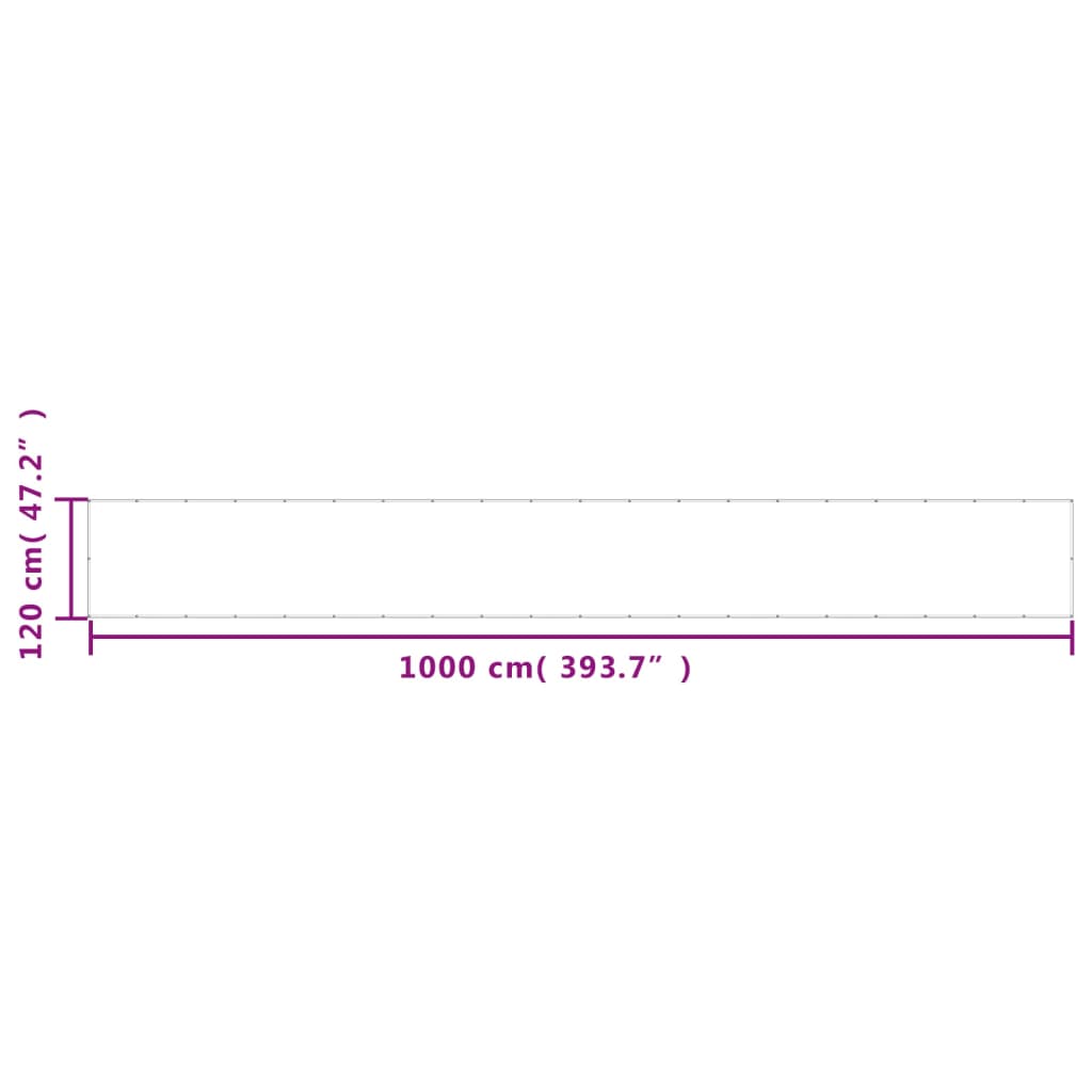 altanafskærmning 120x1000 cm 100 % polyester sort