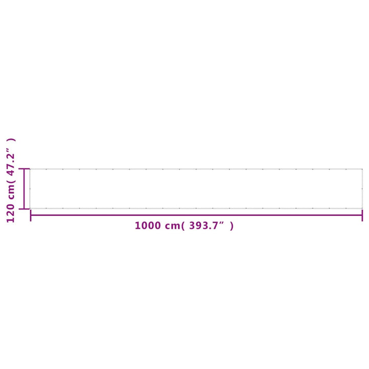 altanafskærmning 120x1000 cm 100 % polyester sort