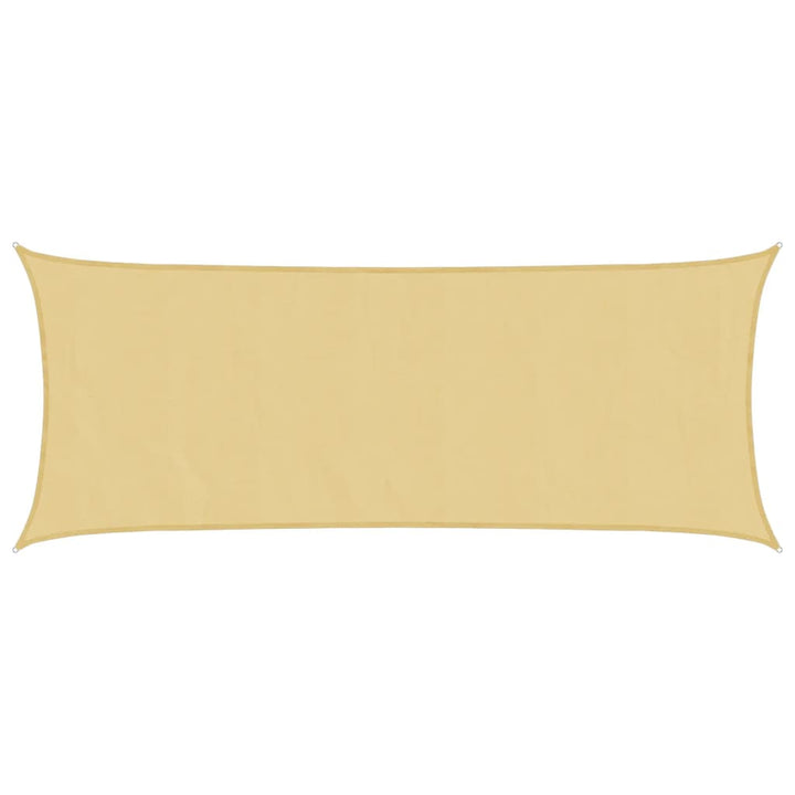 solsejl 4,5x2 m 100 % polyesterstof sandfarvet