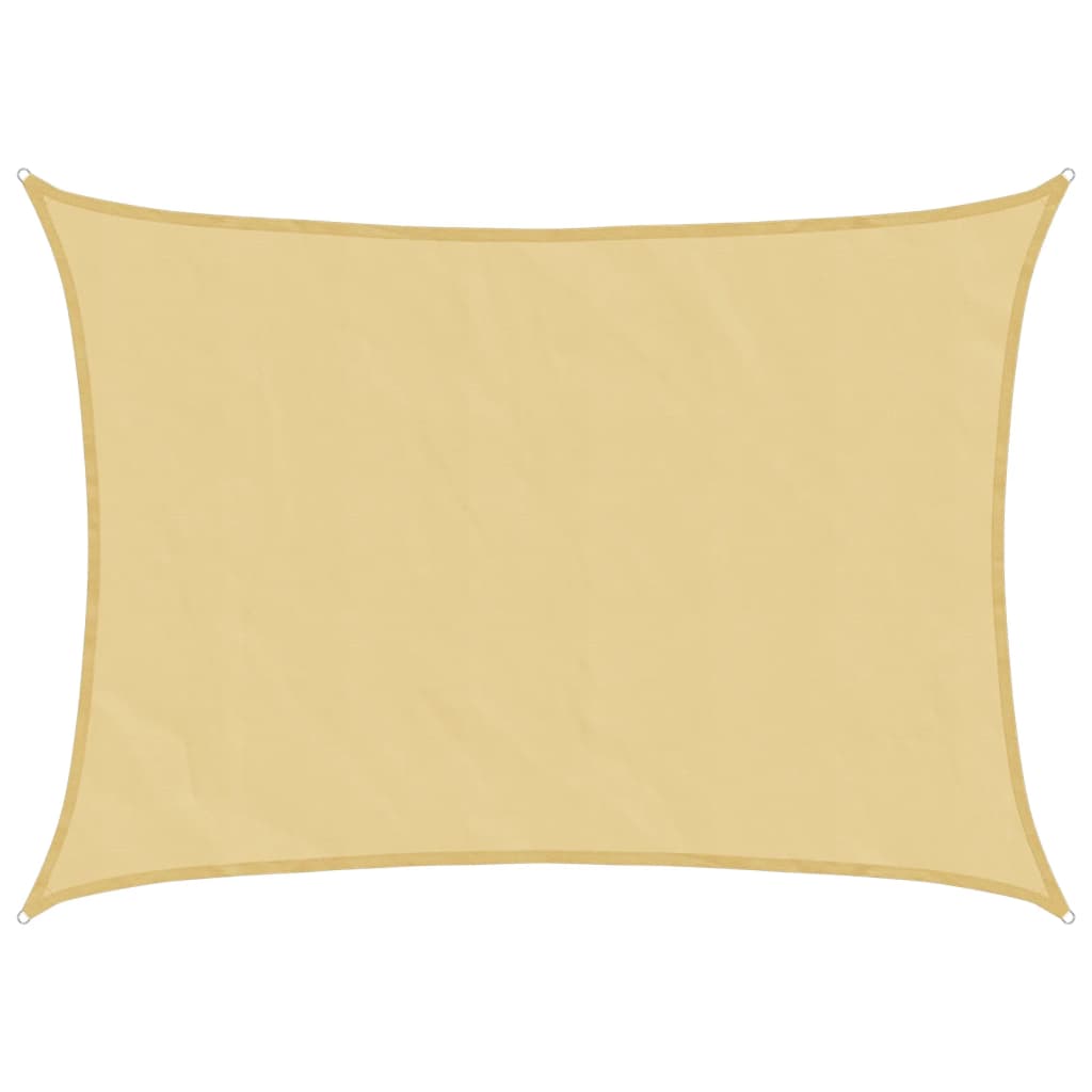 solsejl 8x6 m 100 % polyesterstof sandfarvet