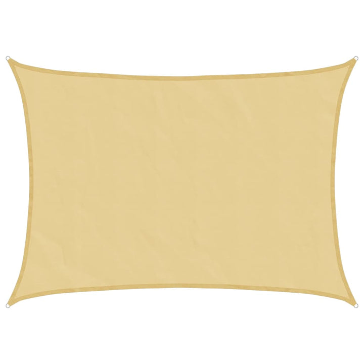 solsejl 8x6 m 100 % polyesterstof sandfarvet