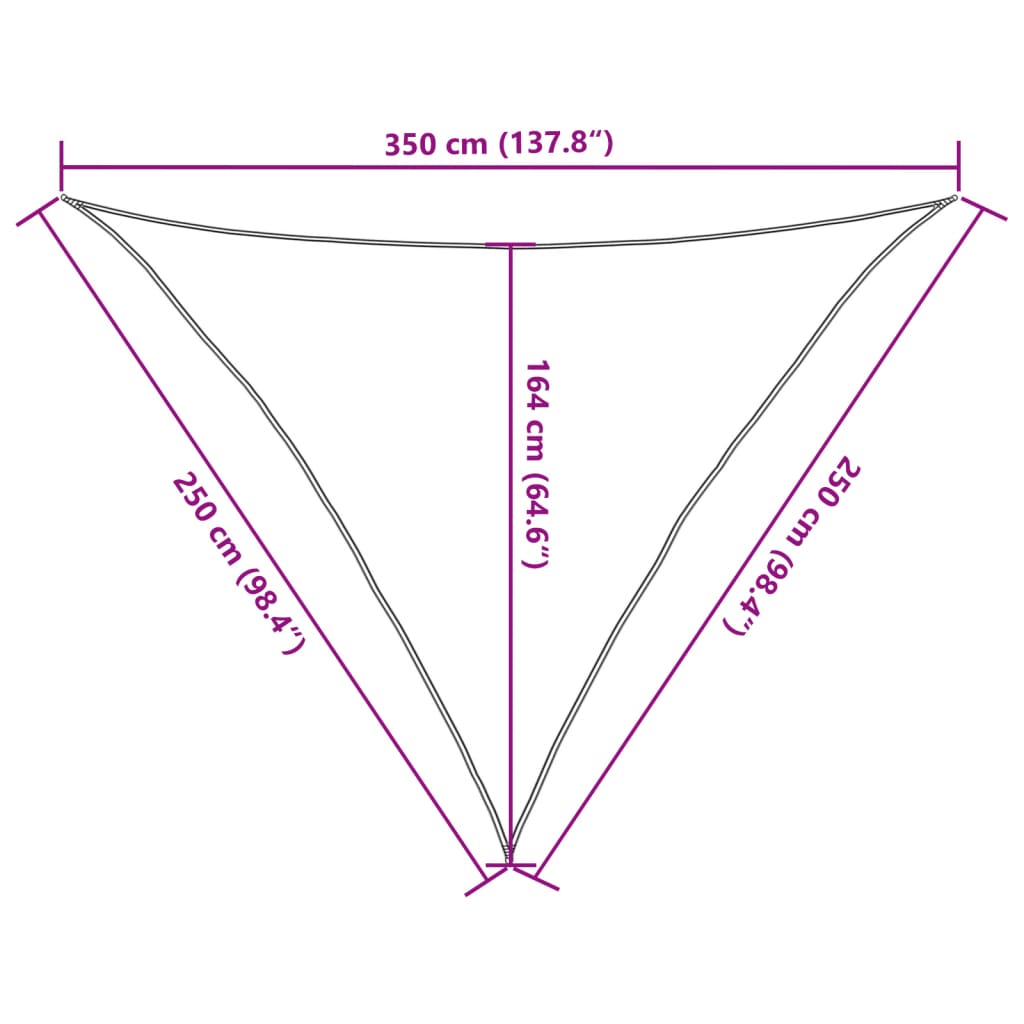 solsejl 2,5x2,5x3,5 m 100 % polyesterstof lysegrå