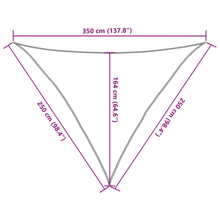 solsejl 2,5x2,5x3,5 m 100 % polyesterstof lysegrå
