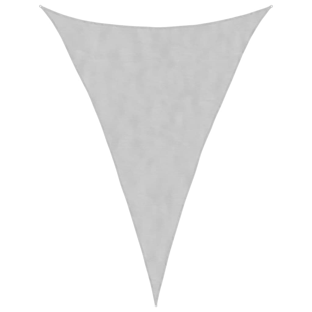 solsejl 5x7x7 m 100 % polyesterstof lysegrå