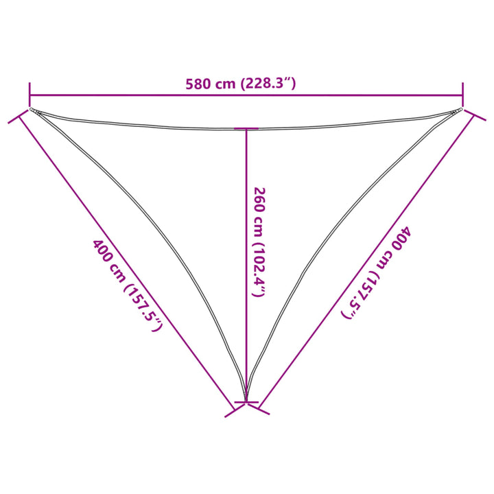 solsejl 4x4x5,8 m 100 % polyesterstof sandfarvet