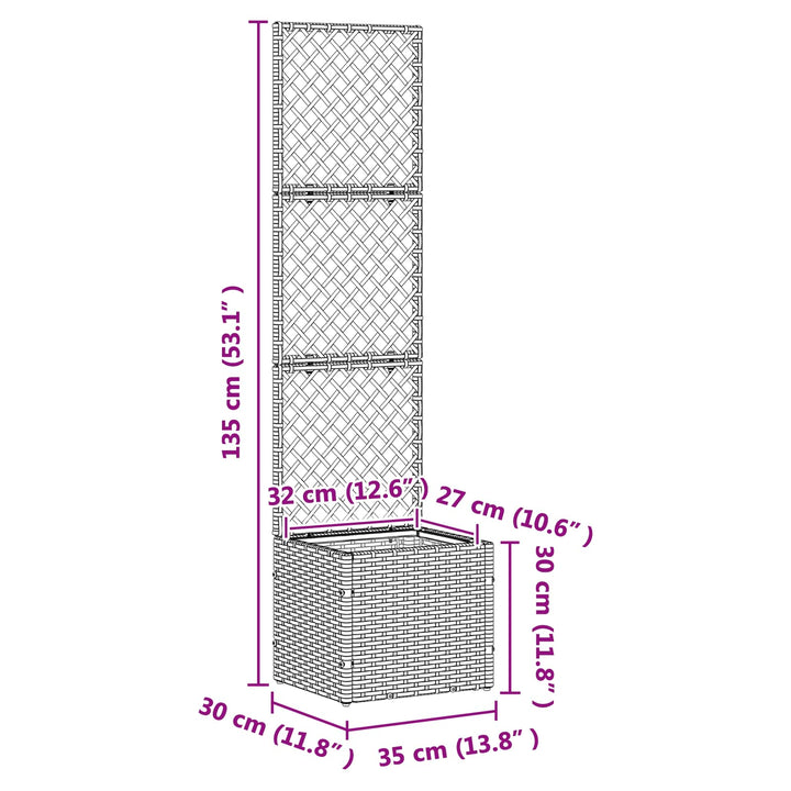 Have Trellis Planter Brun 35 x 30 x 135 cm Metal