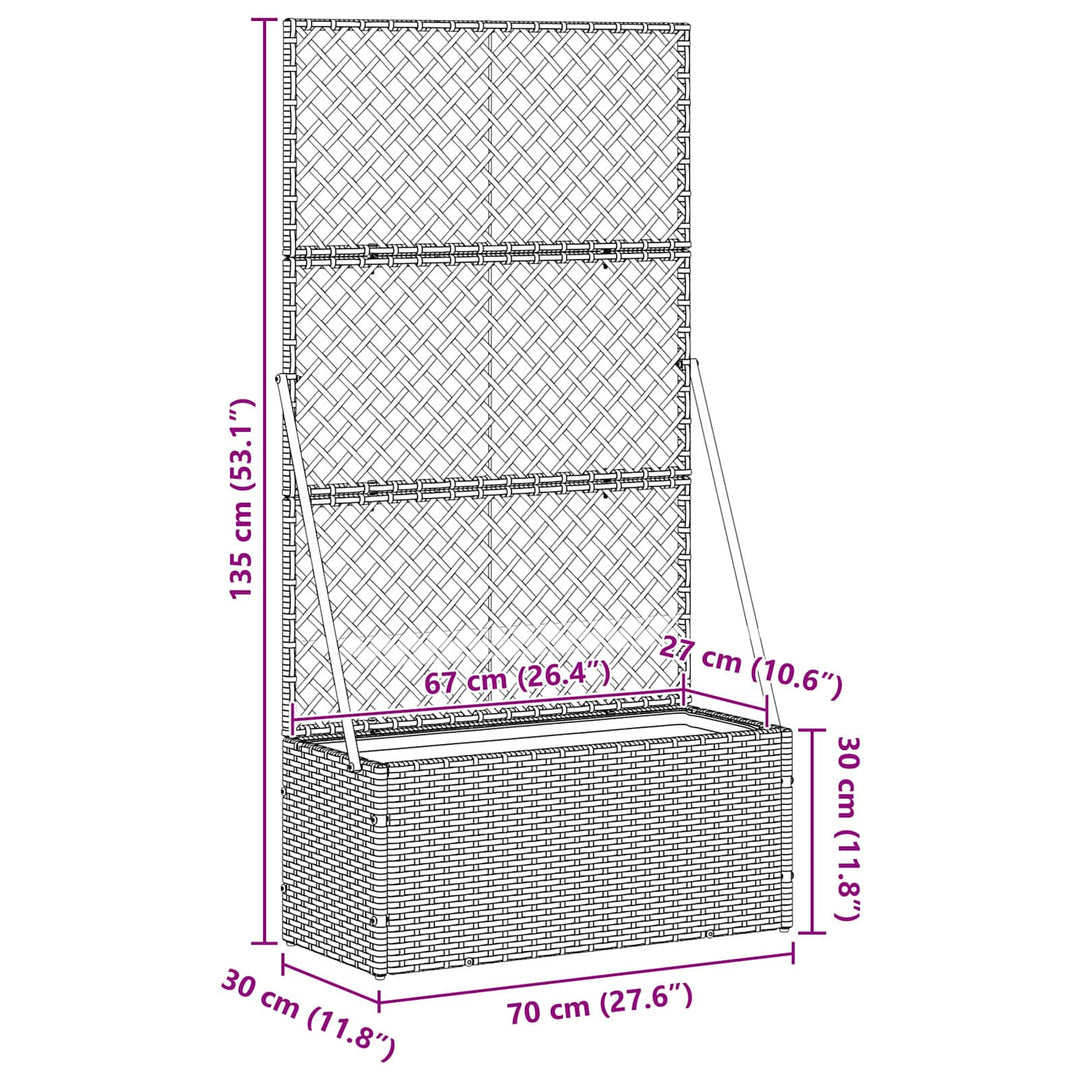 Have Trellis Planter Brun 70 x 30 x 135 cm Metal