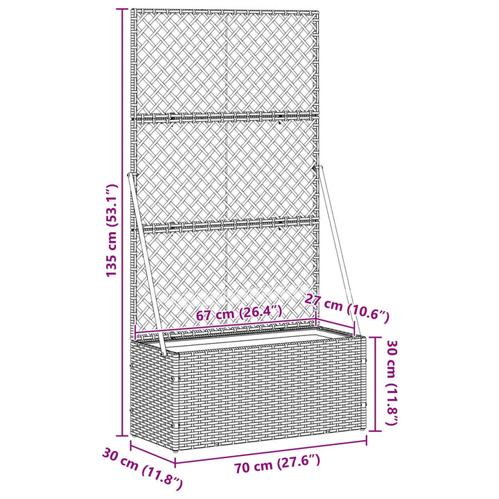 Have Trellis Planter Brun 70 x 30 x 135 cm Metal