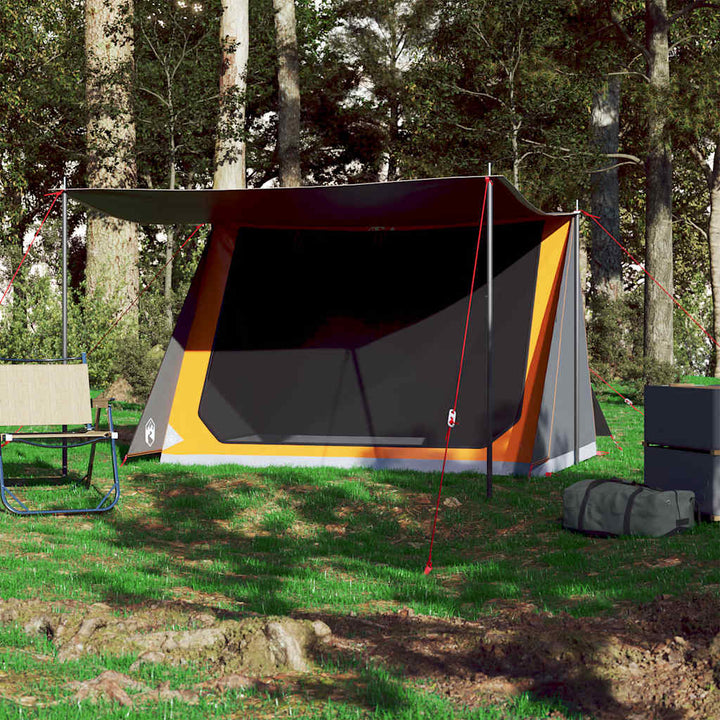 2-personers campingtelt vandtæt grå og orange