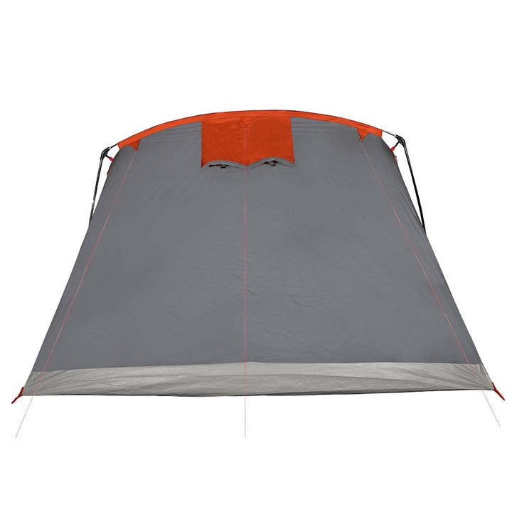 8-personers campingtelt vandtæt grå og orange