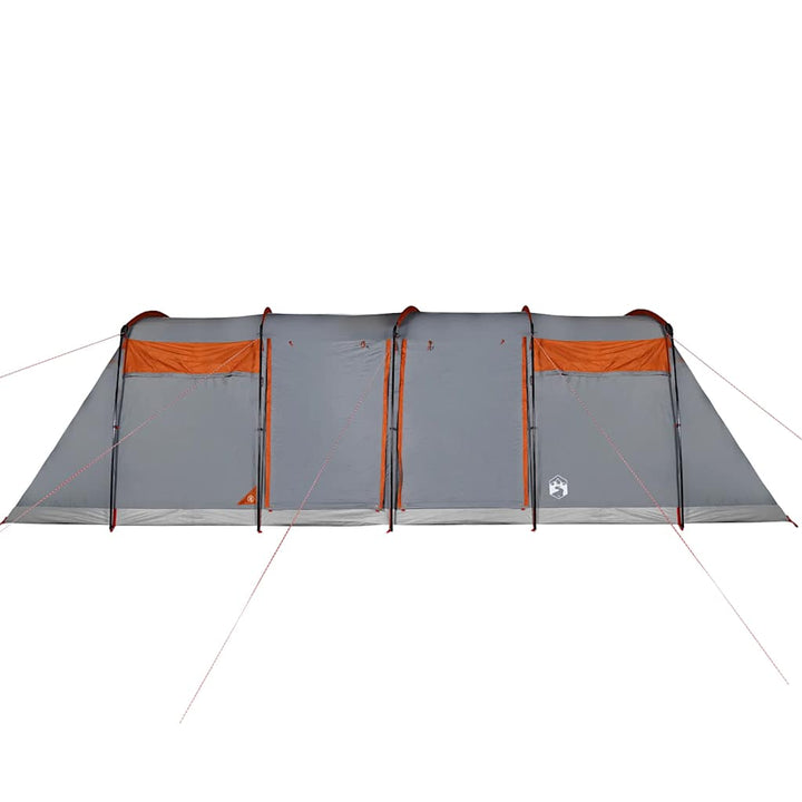 10-personers campingtelt vandtæt grå og orange