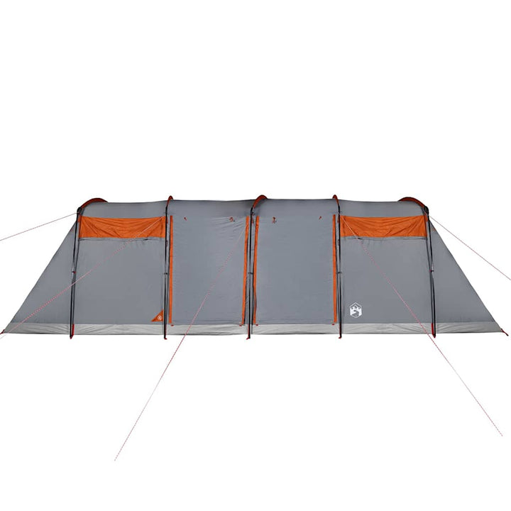 10-personers campingtelt vandtæt grå og orange