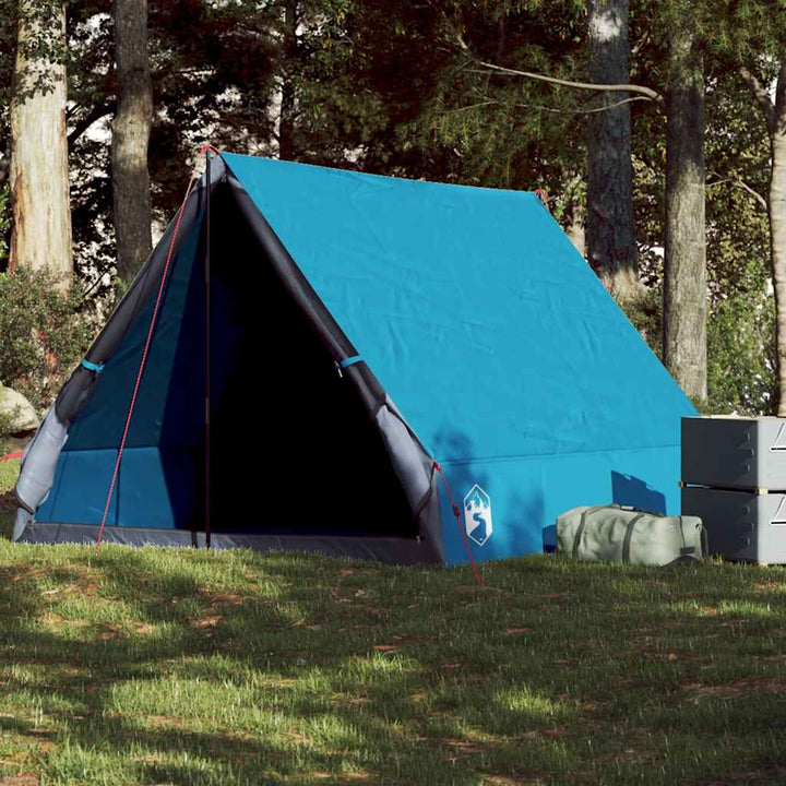 2-personers campingtelt A-stel vandtæt blå