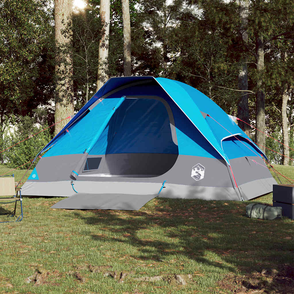 4-personers campingtelt vandtæt blå