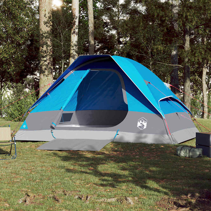 4-personers campingtelt vandtæt blå