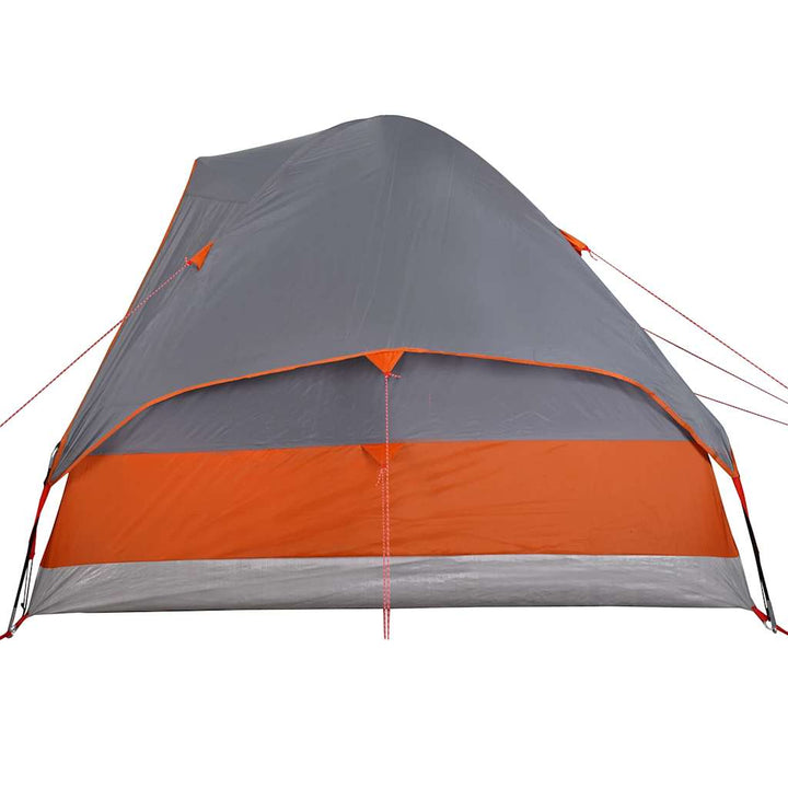 4-personers campingtelt vandtæt grå og orange